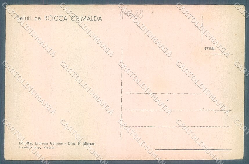 Alessandria Rocca Grimalda Castello cartolina JK3684 – retro