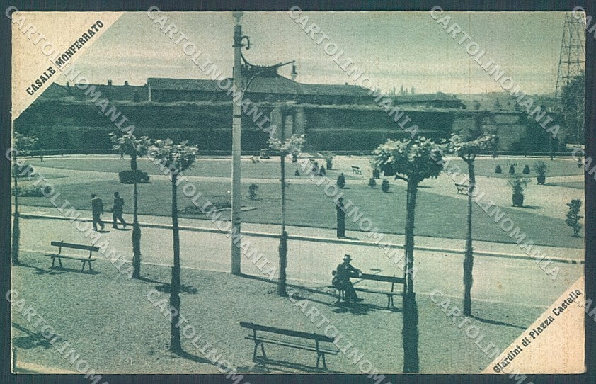 Alessandria Casale Monferrato Giardini Piazza Castello cartolina JK3688 – fronte