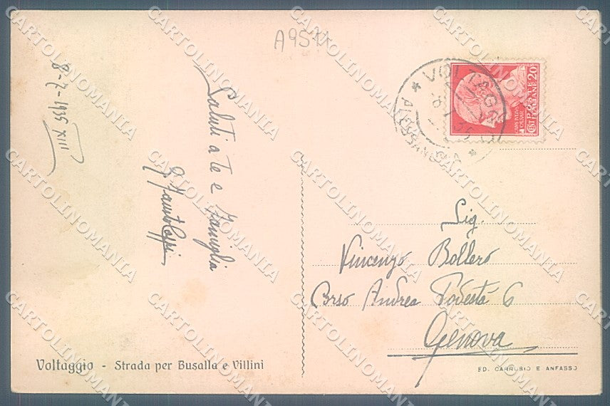 Alessandria Voltaggio PIEGHINA ANGOLO Foto cartolina JK3697 – retro