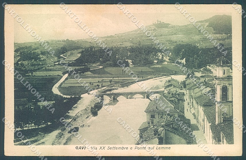 Alessandria Gavi Ponte sul Lemme PIEGATA cartolina JK3699 – fronte