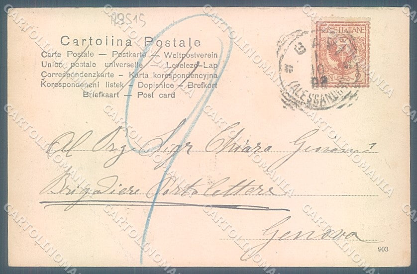 Alessandria Gavi Veduta Borgonuovo PIEGA cartolina JK3700 – retro