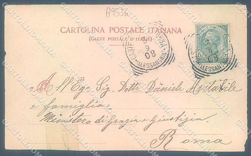 Alessandria Castelletto d'Orba ABRASA RIPARATA cartolina JK3709 – retro