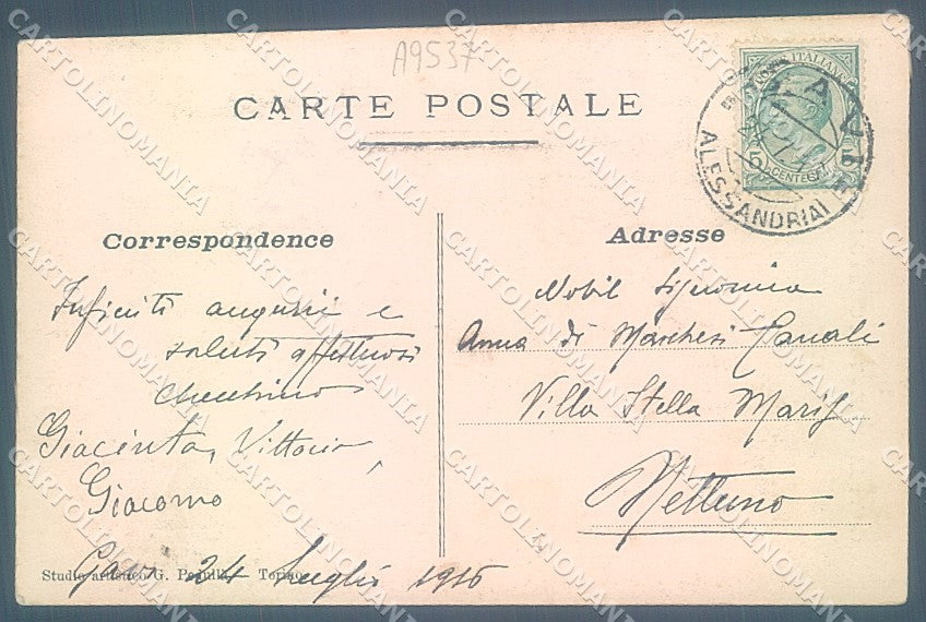 Alessandria Gavi Ligure Torre Gotica cartolina JK3710 – retro
