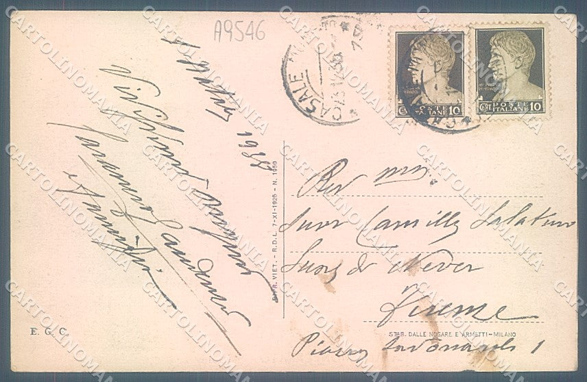 Alessandria Casale Monferrato Stazione cartolina JK3715 – retro