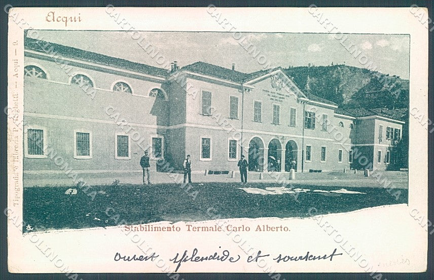 Alessandria Acqui Terme Stabilimento Termale Carlo Alberto cartolina JK3723 – fronte