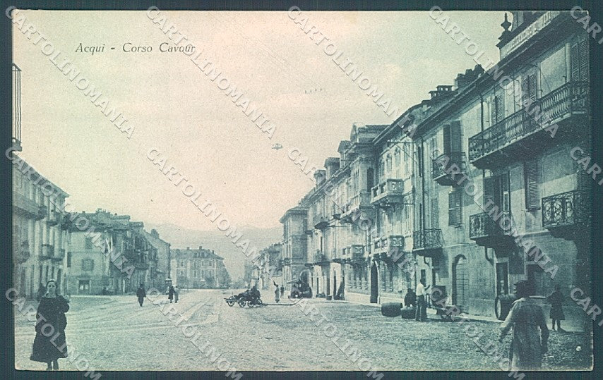 Alessandria Acqui Terme Corso Cavour PIEGA ANGOLO cartolina JK3730 – fronte