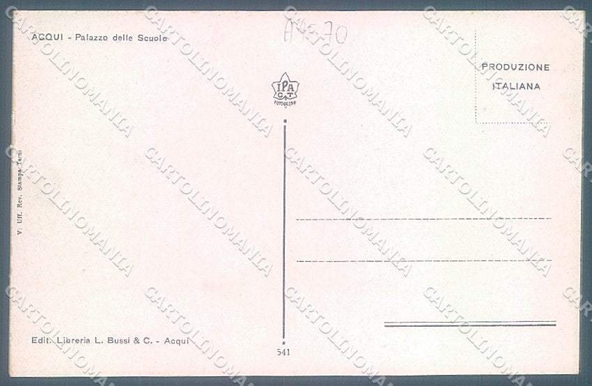 Alessandria Acqui Terme Palazzo delle Scuole cartolina JK3732 – retro