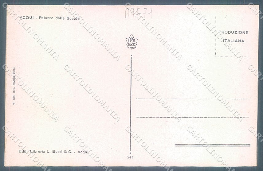 Alessandria Acqui Terme Palazzo delle Scuole cartolina JK3733 – retro