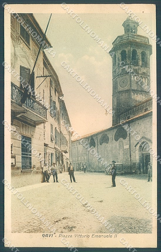Alessandria Gavi Piazza Vittorio Emanuele II PIEGA ANGOLO cartolina JK3743 – fronte