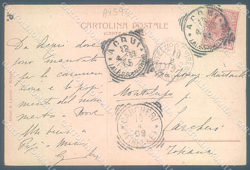 Alessandria Acqui Monumento Bove Alfieri & Lacroix PIEGHINE cartolina JK3749 – retro