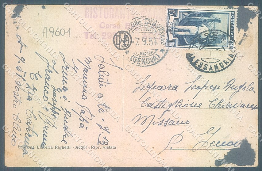 Alessandria Acqui Terme Stazione Ferroviaria cartolina JK3754 – retro
