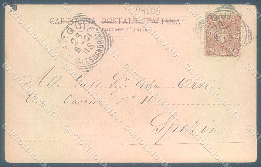 Alessandria Acqui Terme PIEGA cartolina JK3758 – retro