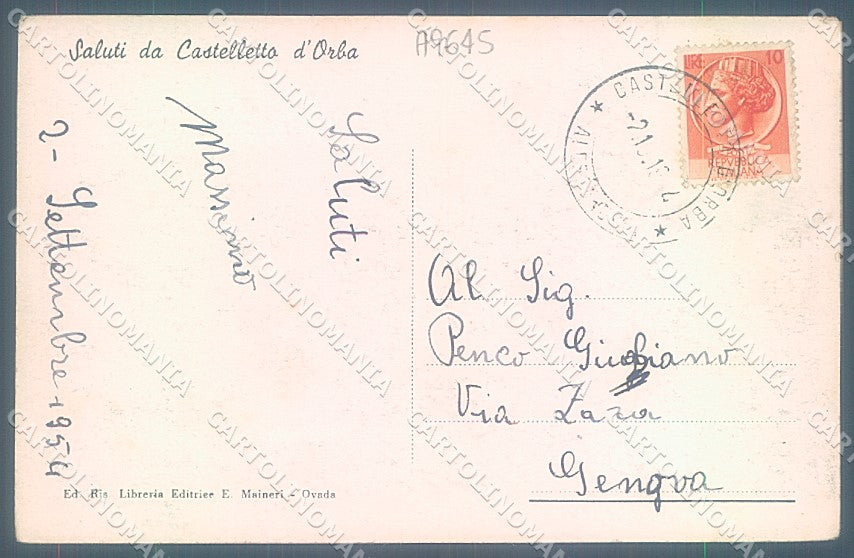 Alessandria Castelletto d'Orba Fonte Feja cartolina JK3785 – retro