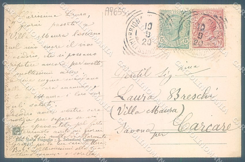 Alessandria Brignano Curone Modiano PIEGHINE cartolina JK3788 – retro