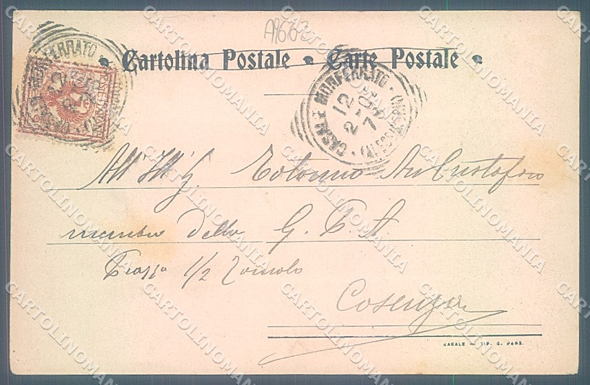 Alessandria Casale Monferrato Monumento Carlo Alberto cartolina JK3794 – retro