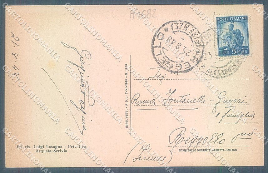 Alessandria Arquata Scrivia Chiesa Campanile cartolina JK3807 – retro