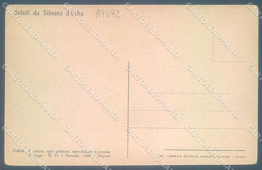 Alessandria Silvano d'Orba Castello cartolina JK3816 – retro