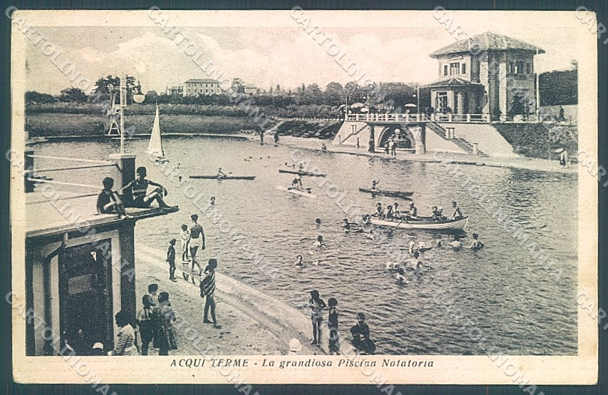 Alessandria Acqui Terme Piscina PIEGHE cartolina JK3822 – fronte
