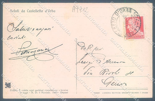 Alessandria Castelletto d'Orba cartolina JK3828 – retro