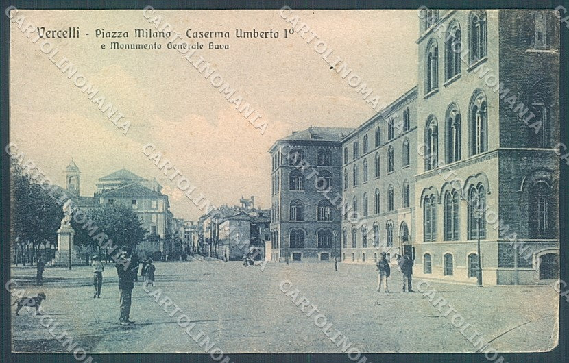 Vercelli Città Piazza Milano Caserma Umberto I cartolina JK3842 – fronte