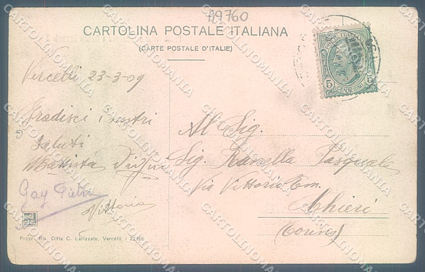 Vercelli Città Monumento Vittorio Emanuele II Modiano 22366 cartolina JK3849 – retro