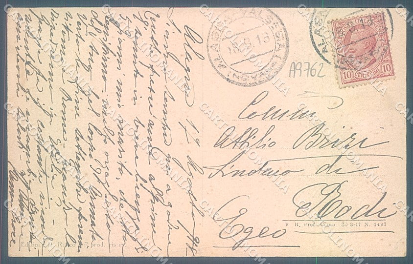 Vercelli Alagna Valsesia cartolina JK3851 – retro
