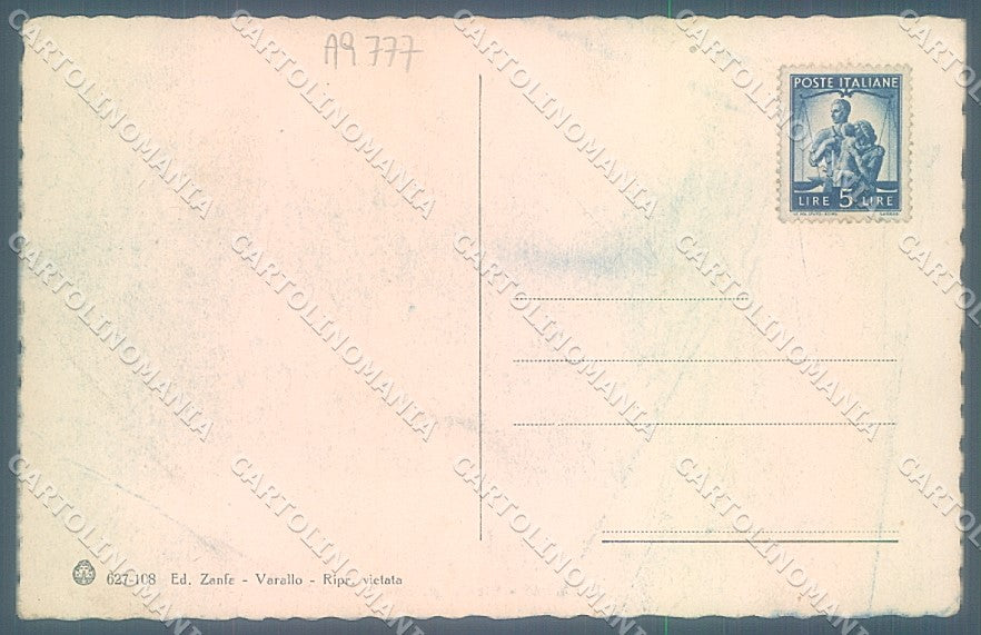 Vercelli Varallo Sesia Brunner 627-108 PIEGA cartolina JK3858 – retro