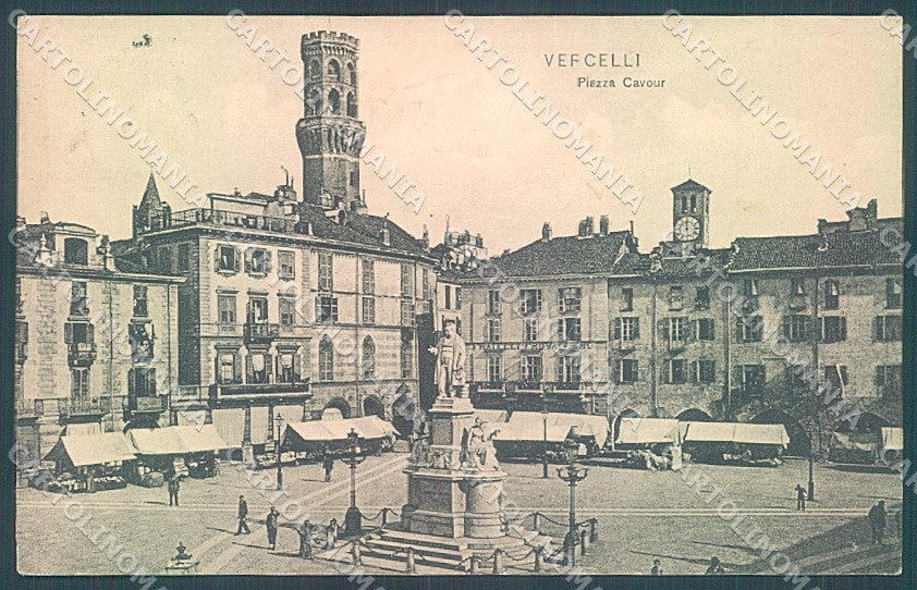 Vercelli Città Piazza Cavour Mercato cartolina JK3866 – fronte