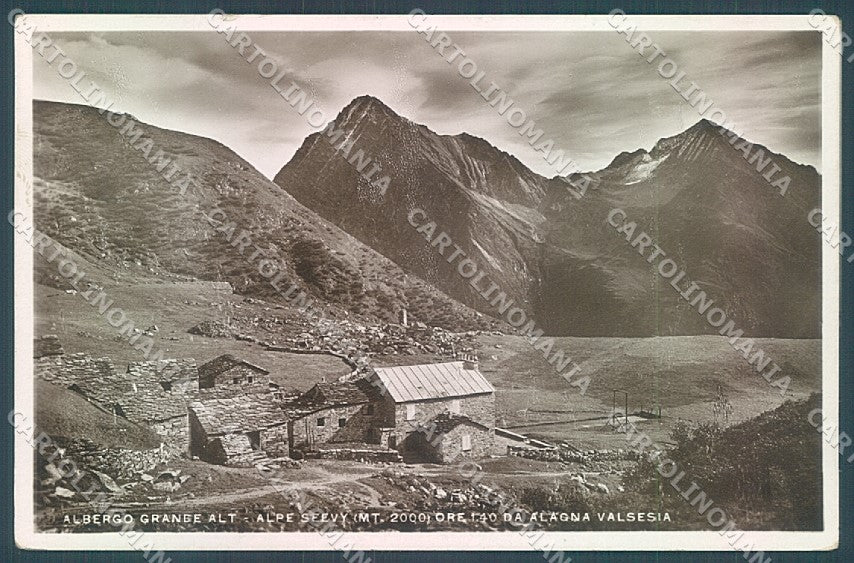 Vercelli Alagna Valsesia Albergo Grande Alt Foto cartolina JK3874 – fronte