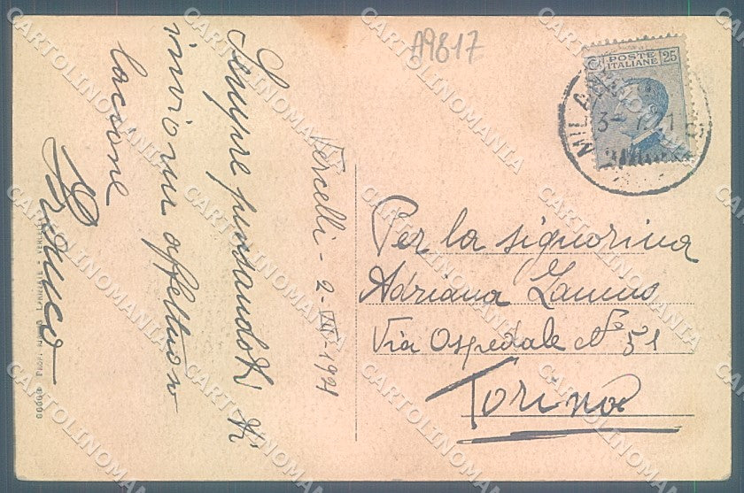 Vercelli Città Monumento Vittorio Emanuele II PIEGA ANGOLO cartolina JK3877 – retro