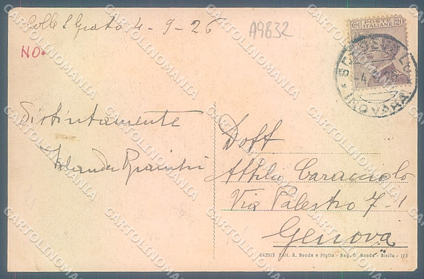 Biella Sordevolo PIEGA ANGOLO cartolina JK3883 – retro