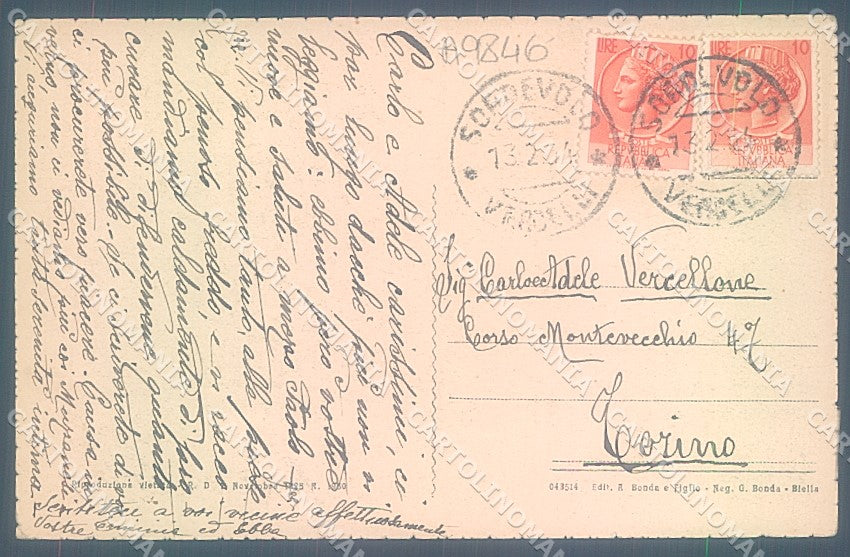 Biella Sordevolo Ponte sull'Elvo cartolina JK3892 – retro