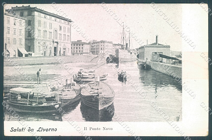 Livorno Città Ponte Nuovo Barche saluti da cartolina JK3930 – fronte