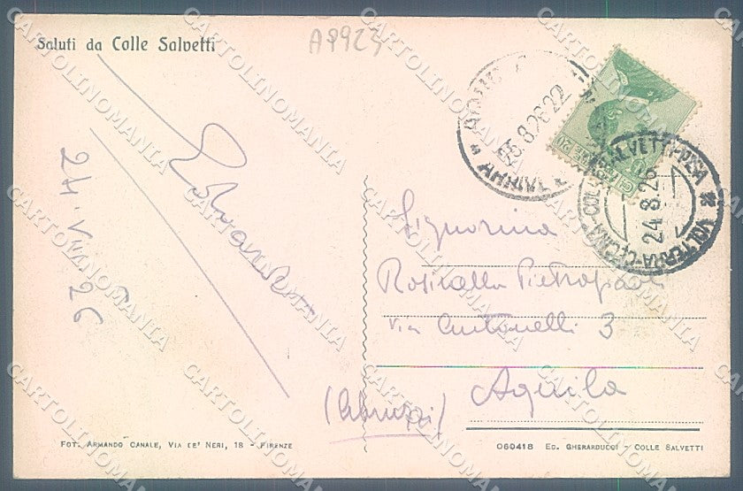 Livorno Colle Salvetti cartolina JK3935 – retro