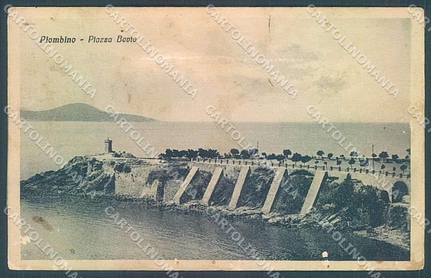 Livorno Piombino Piazza Bovio Ponte ABRASA cartolina JK3937 – fronte