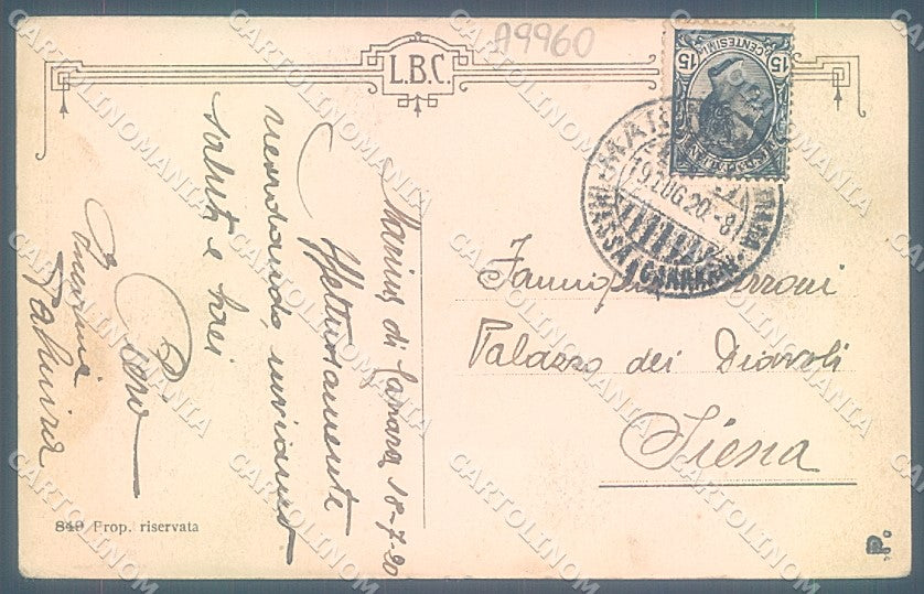 Massa Marina di Carrara Barca a Vela cartolina JK3945 – retro