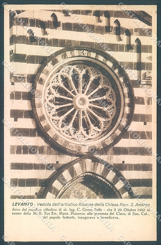 La Spezia Levanto Rosone Chiesa s. Andrea cartolina JK3949 – fronte