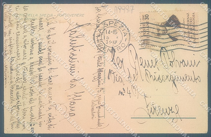 La Spezia Portovenere Golfo MACCHIE cartolina JK3956 – retro