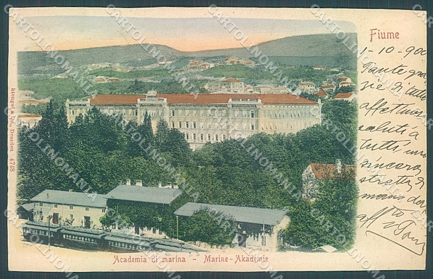 Croazia Fiume Accademia Marina Stazione Treno Stengel 4748 cartolina JK3964 – fronte
