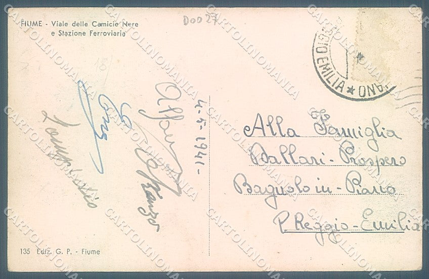 Croatia Croazia Fiume Viale Camicie Nere Tram cartolina JK3966 – retro