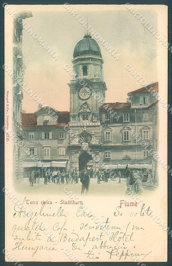 Croatia Croazia Fiume Torre Civica Stengel 4745 cartolina JK3968 – fronte