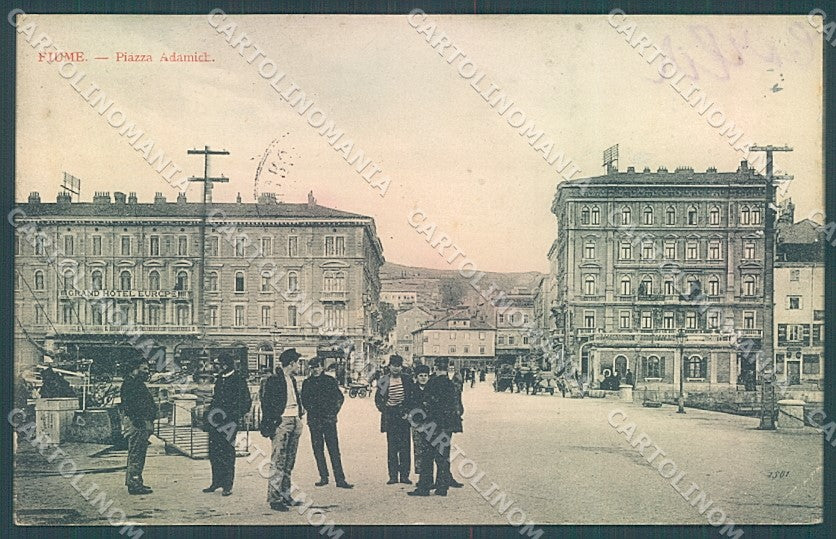 Croatia Croazia Fiume Piazza Adamich cartolina JK3981 – fronte