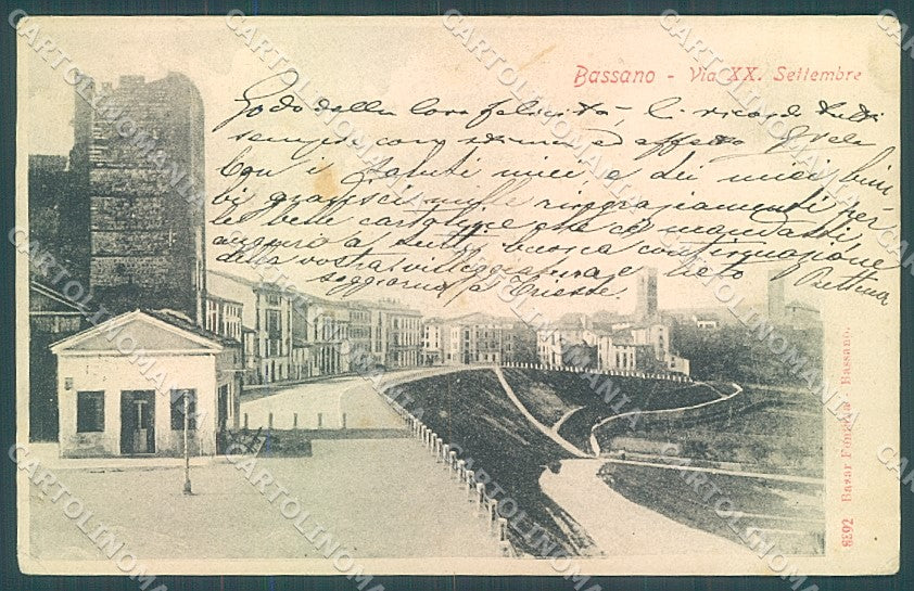 Vicenza Bassano del Grappa Via XX Settembre cartolina JK4017 – fronte