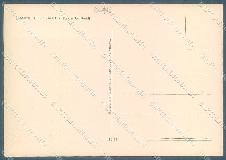Vicenza Bassano del Grappa Piazza Garibaldi FG cartolina JK4041 – retro