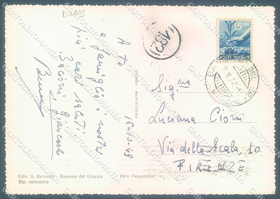 Vicenza Bassano del Grappa Foto FG cartolina JK4044 – retro