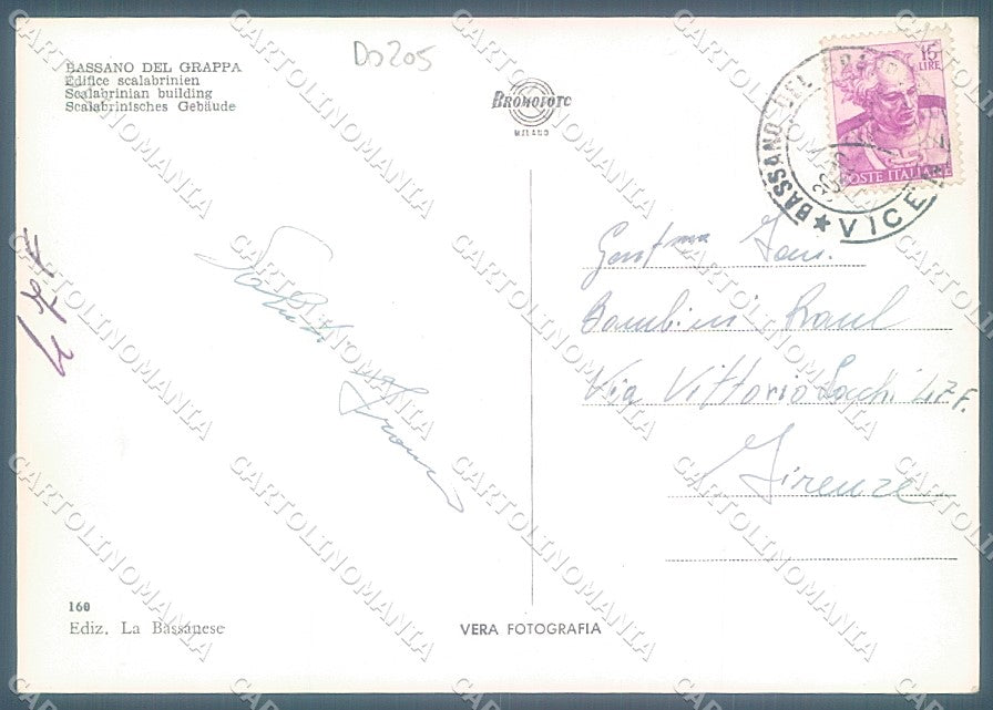 Vicenza Bassano del Grappa Edificio Scalabriniano Foto FG cartolina JK4052 – retro