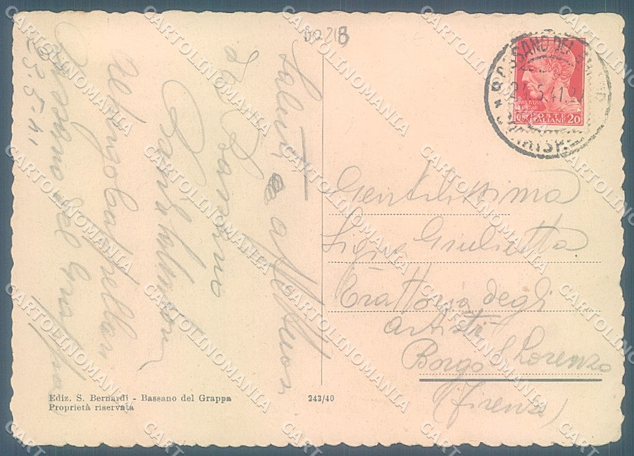 Vicenza Bassano del Grappa FG cartolina JK4063 – retro