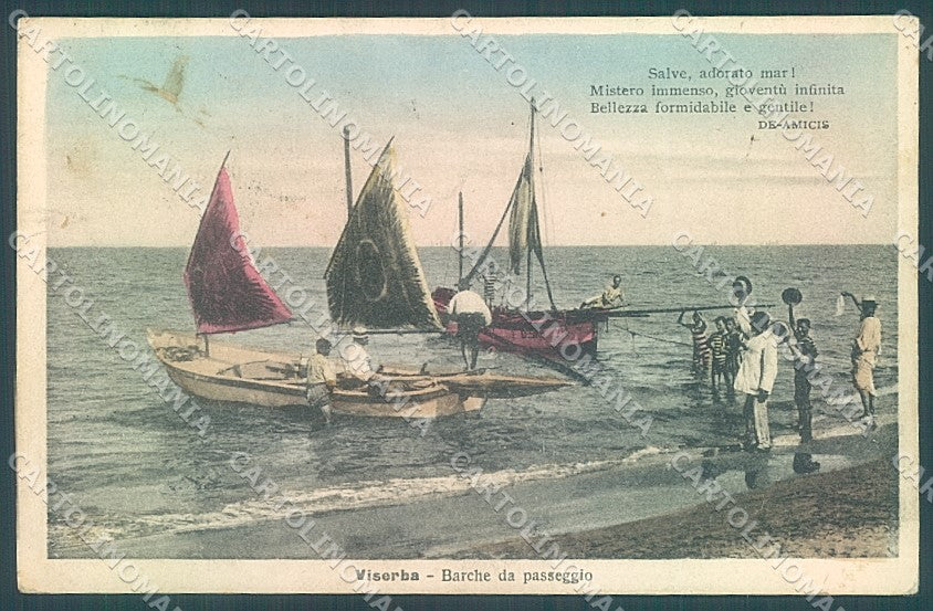 Rimini Viserba De Amicis Barche Spiaggia cartolina JK4066 – fronte