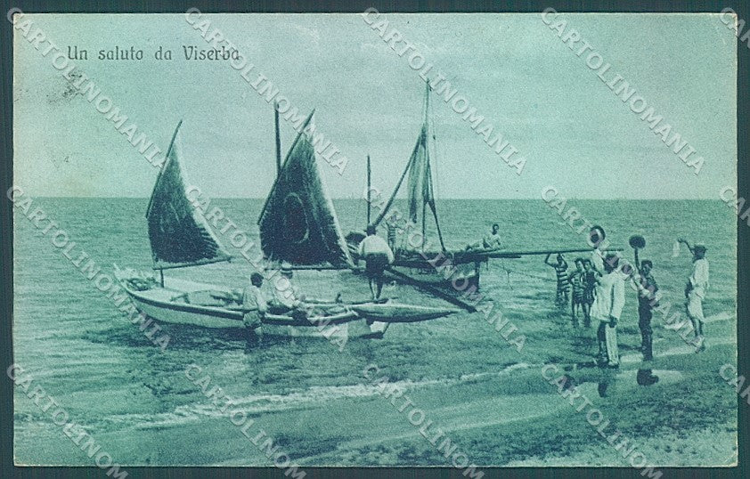 Rimini Viserba Barche saluto da cartolina JK4068 – fronte