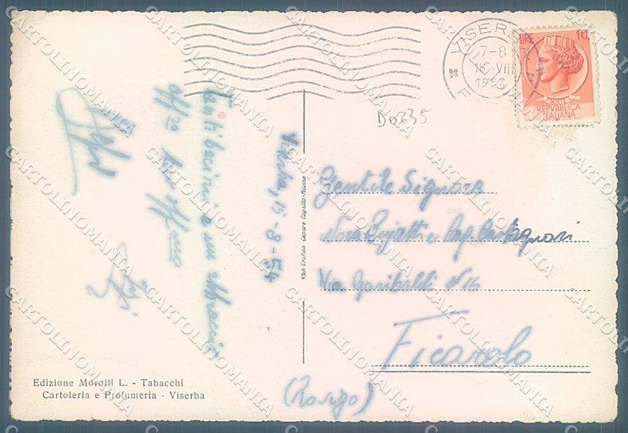 Rimini Viserba Albergo saluti da FG cartolina JK4070 – retro